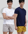 Sporto Men's Checkered Printed Boxer Shorts (Pack Of 2) - Yellow & Green