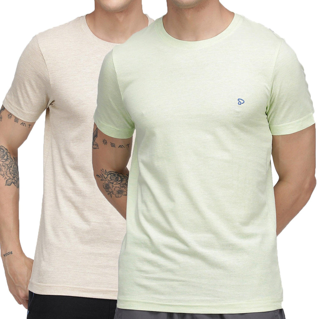 Sporto Men's Round Neck Cotton T-shirt (Pack of 2)