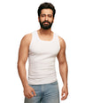 Sporto Men's Cotton White Derby Vest - Ribbed Fabric (Pack Of 3)