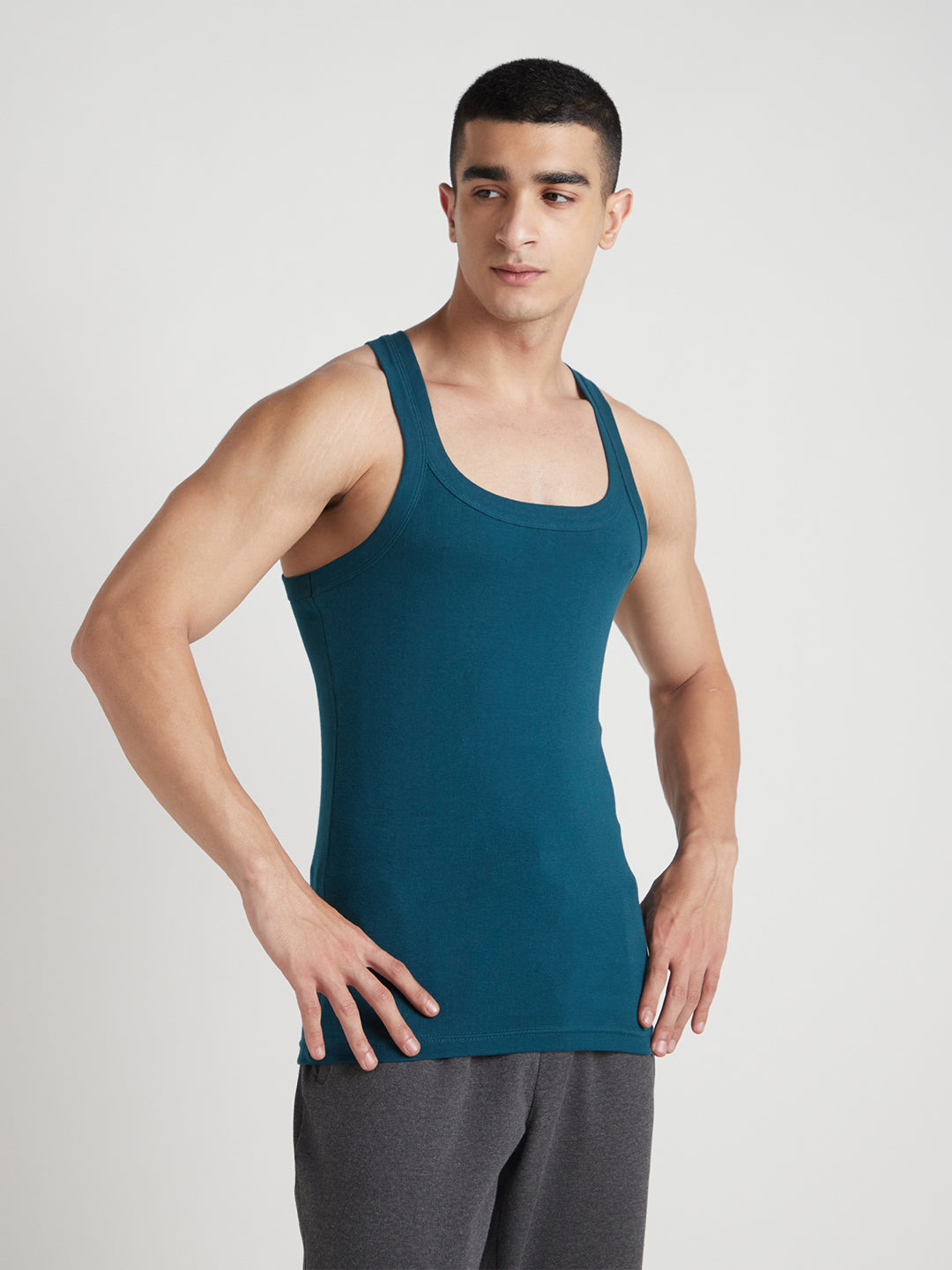 Men's Gym Vest for Men | 100% Cotton Sleeveless Ribbed Gym Vest – Classic Solid Sleeveless | Pack of 2 (Assorted Colours) | Style 222
