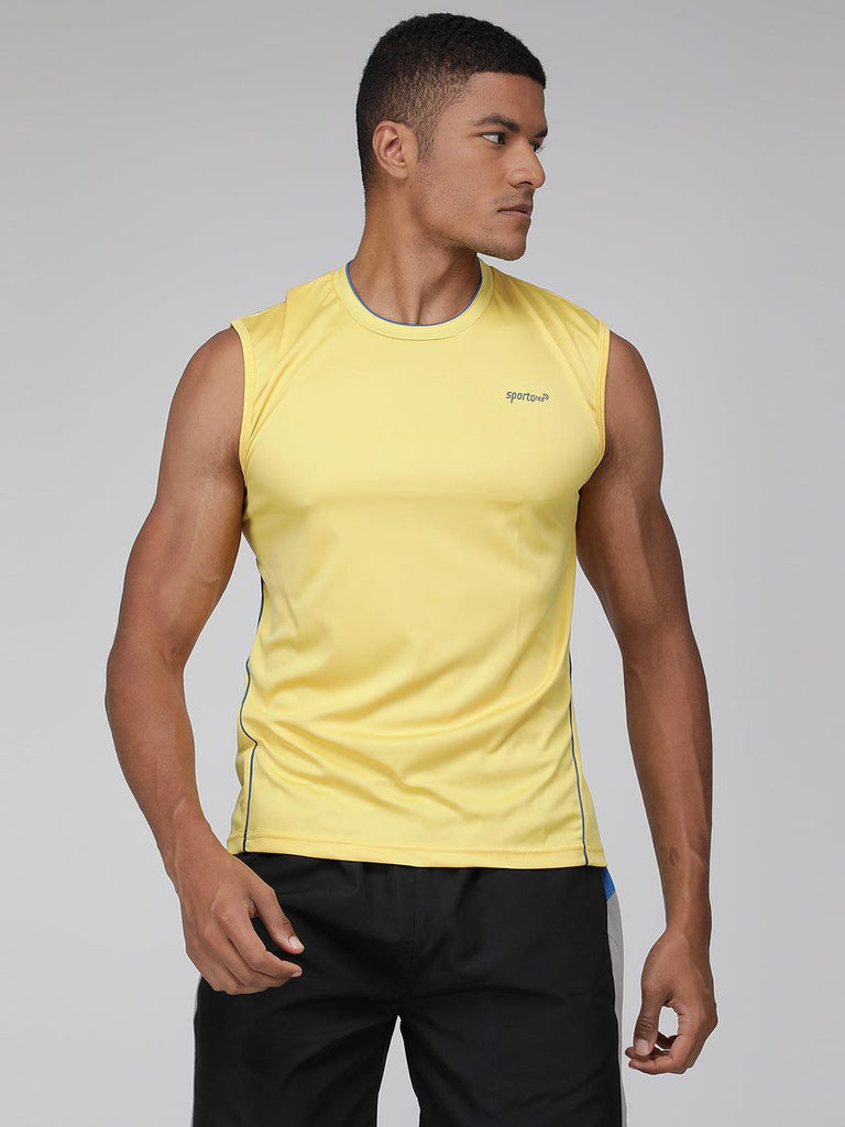 Sporto Men's Sleeveless Gym wear - Yellow - Sporto by Macho