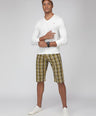 Sporto Men's Checkered Cotton Capri Shorts