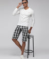 Sporto Men's Checkered Cotton Capri Shorts