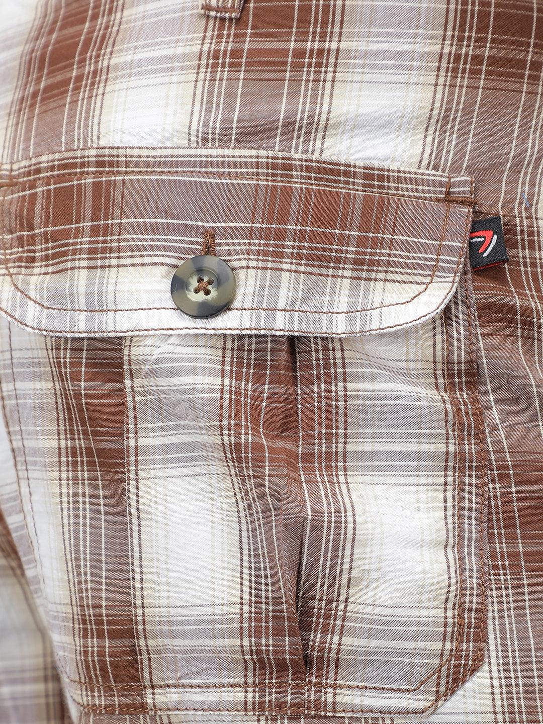 Sporto Men's Checkered Cotton Capri Shorts