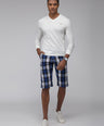 Sporto Men's Checkered Cotton Capri Shorts