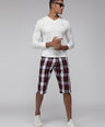 Sporto Men's Checkered Cotton Capri Shorts