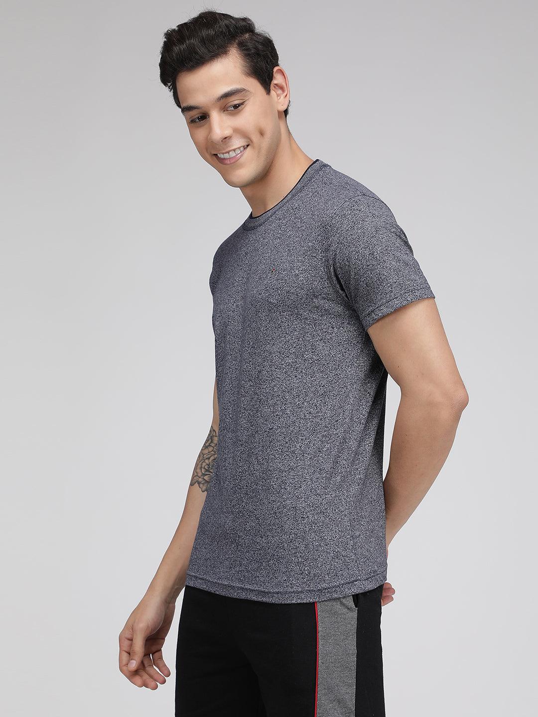 Sporto Men's Cotton Rich Regular T-Shirt - Anthra Melange