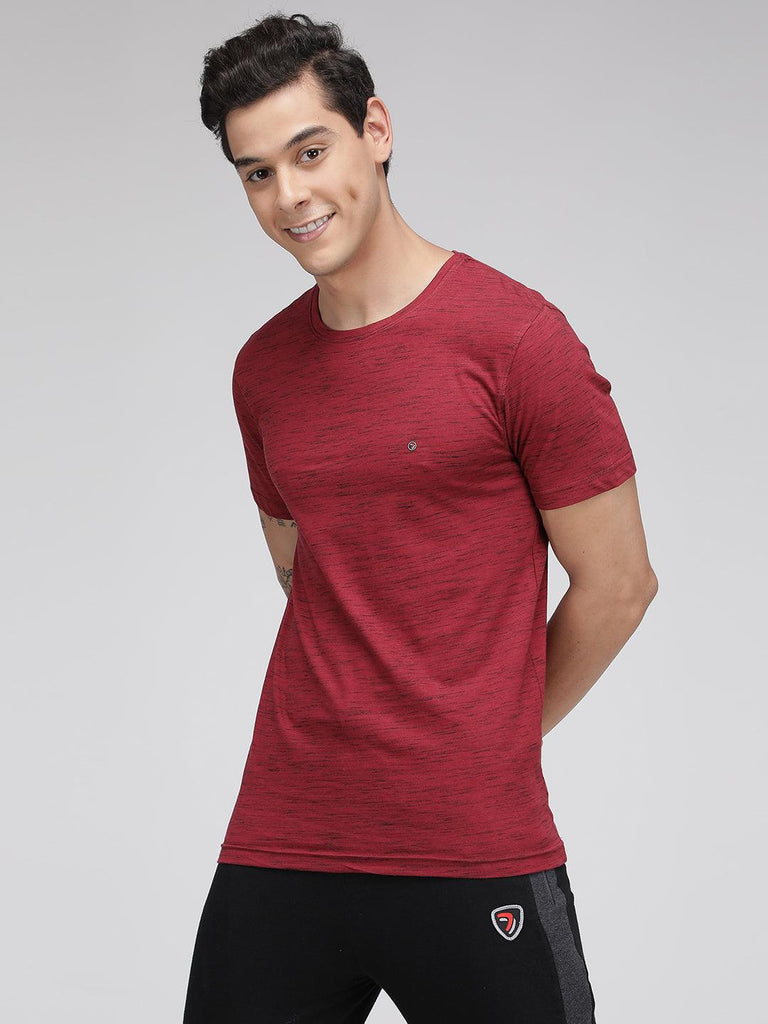 Sporto Men's Regular Fit Round Neck T-Shirt - Red Inject
