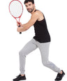 Sporto Men's 100% Cotton Gym Vest with Contrast Piping - Black