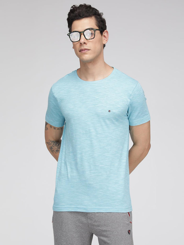 Sporto Men's Cotton Rich Regular T-Shirt - Blue Inject