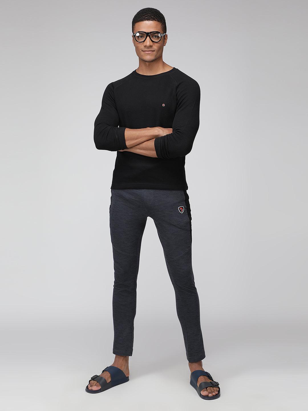 Sporto Men's Regular fit Full Sleeve T-Shirt - Black