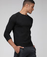 Sporto Men's Regular fit Full Sleeve T-Shirt - Black