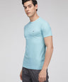 Sporto Men's Cotton Rich Regular T-Shirt - Sky Blue Melange