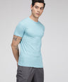 Sporto Men's Cotton Rich Regular T-Shirt - Sky Blue Melange