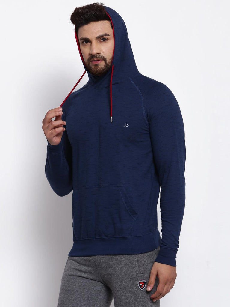 Sporto Men's Hoodie Sweatshirt - Blue & Black Inject