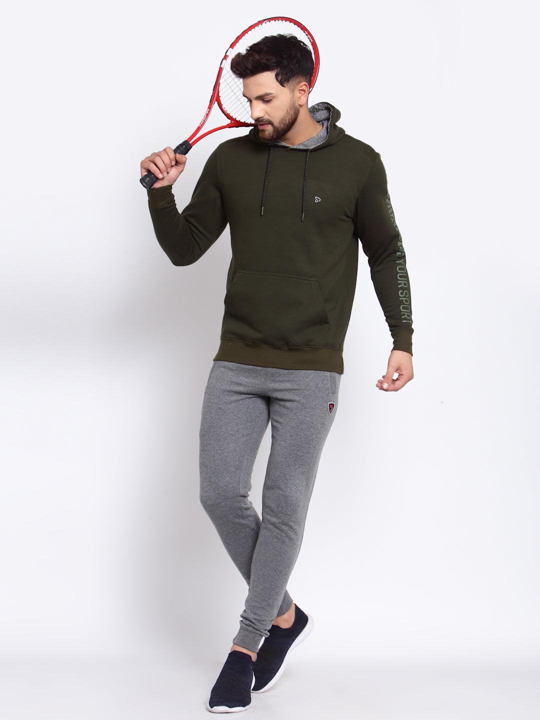 Sporto Men's Hoodie Sweatshirt - Olive Jaspe