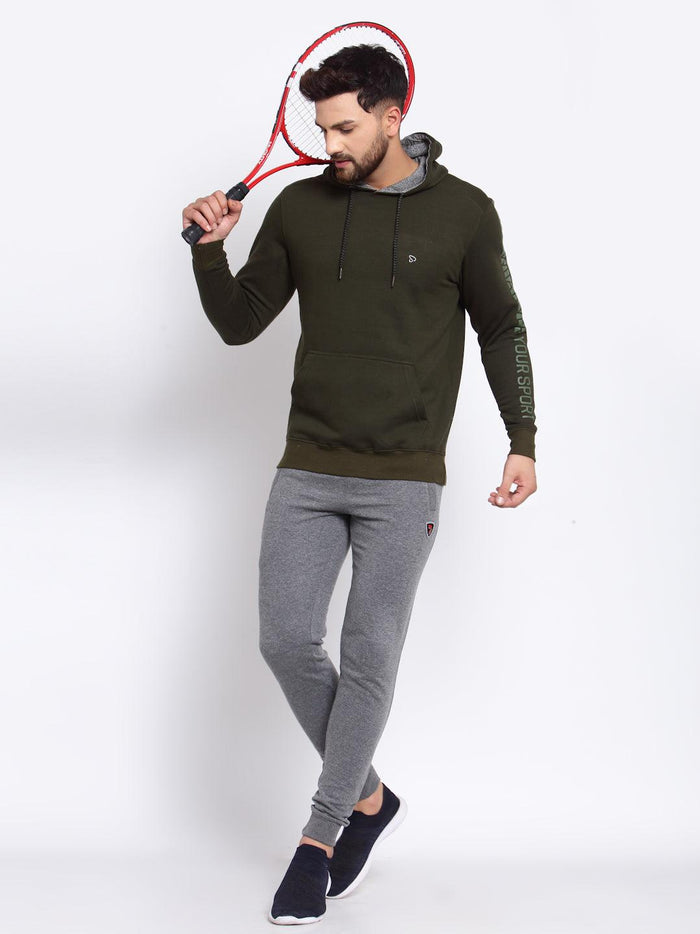 Sporto Men's Hoodie Sweatshirt - Olive Jaspe