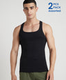 Men's Solid Gym Vests - Pack of 2