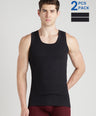 Men's Derby Vest for Men's Innerwear - Black - Pack of 2