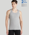 Men's Derby Vest for Men's Innerwear - Grey Melange - Pack of 2