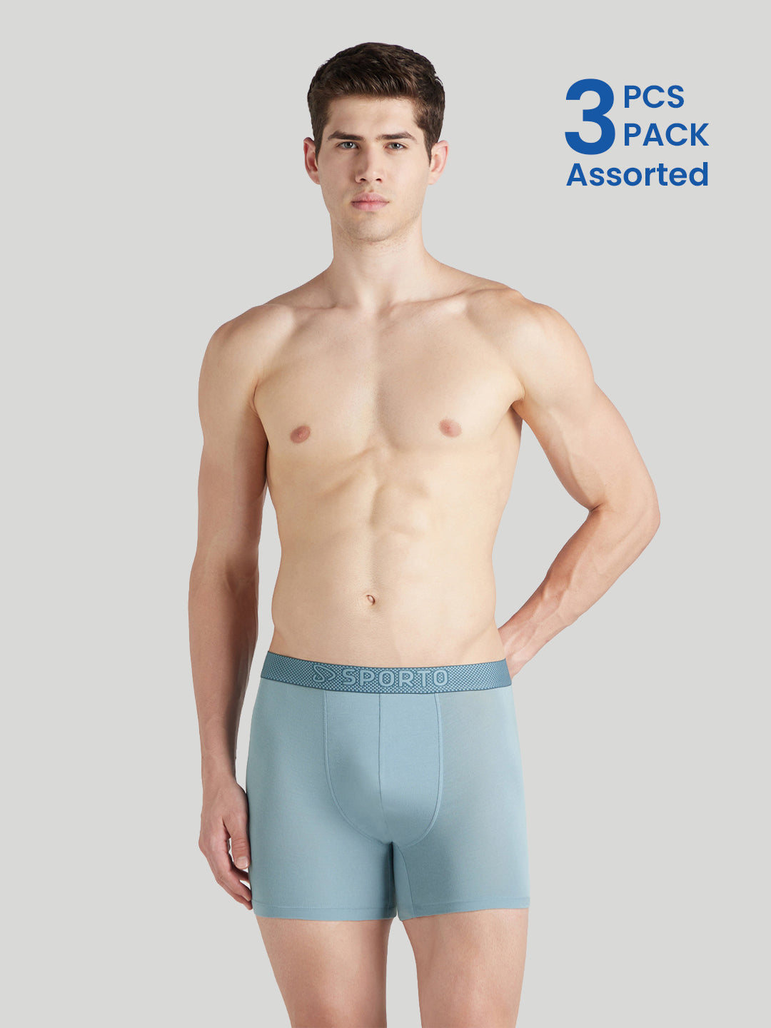 Sporto Shape Lock Ultra Soft Modal Trunks Multicolour (Pack of 3)