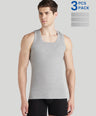 Men's Derby Vest for Men's Innerwear Grey Melange - Pack of 3