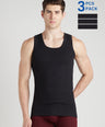 Men's Derby Vest for Men's Innerwear Vest - Black - Pack of 3