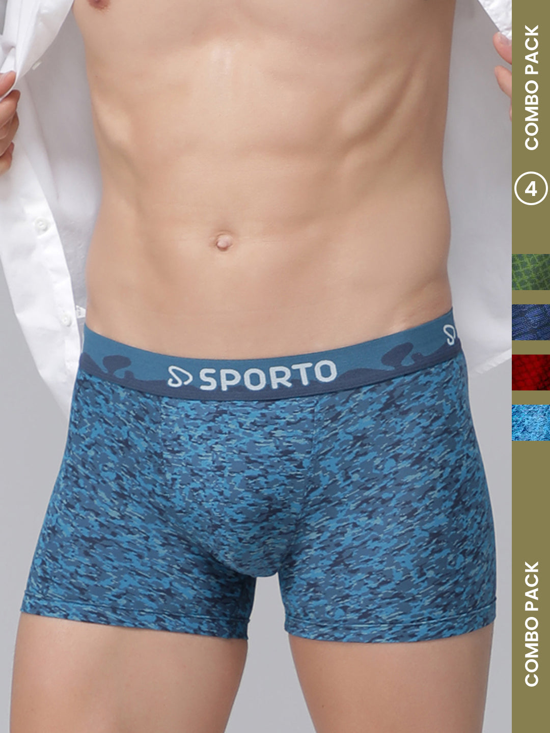 Sporto Mens Neo Trunk Pack of 4 (Multicolor)