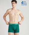 Shapelock Men's 3D Print Trunk Pack of 4 (Multicolor)