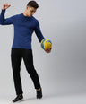 Sporto Men Round Neck Full Sleeve T-Shirt | Regular Fit | Denim Navy