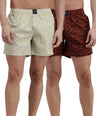 Sporto Men's Checkered Boxer Shorts (Pack Of 2) - White & Green