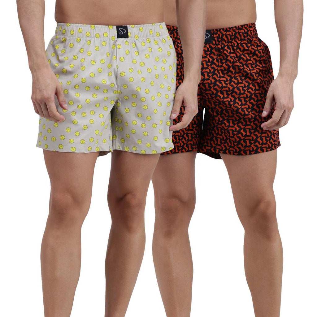 Sporto Men's Printed Boxer Shorts (Pack Of 2)