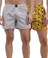 Sporto Men's Checkered Printed Boxer Shorts (Pack Of 2) - Yellow & Green