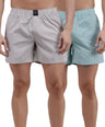 Sporto Men's Checkered Boxer Shorts (Pack Of 2) - Green & Multi