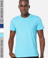Sporto Men's Round Neck Cotton Tee Pack of - 3 (Navy + Ocean + White)