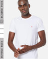 Sporto Men's Round Neck Cotton Tee Pack of - 3 (White)