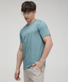 Sporto Men's Fluid Cotton Round Neck T-shirt - Ash Grey