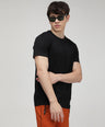 Sporto Men's Fluid Cotton Round Neck T-shirt - Black