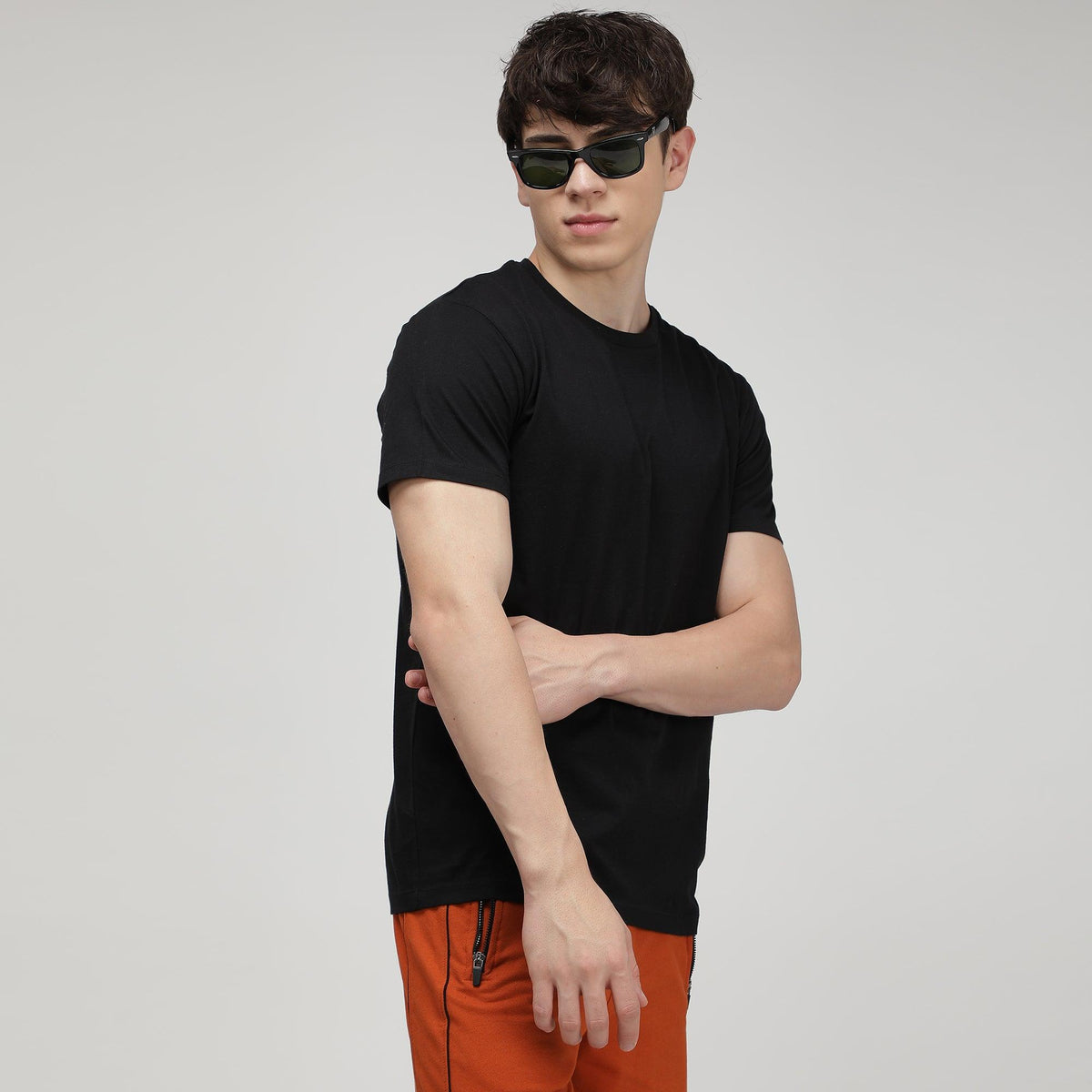 Round Neck Fluyid Cotton Rich, Solid Colour T-shirt Pack of 2