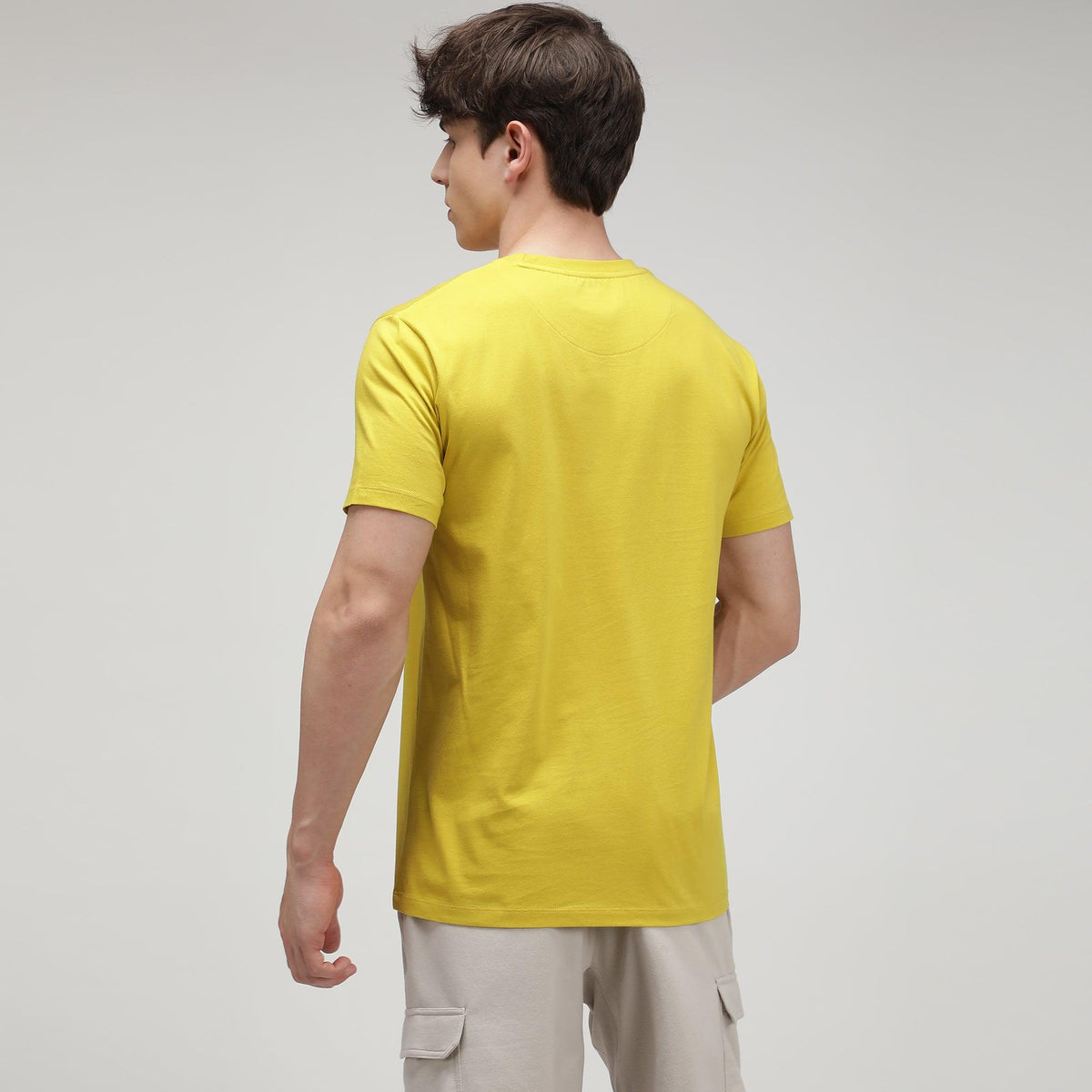 Round Neck Fluyid Cotton Rich, Solid Colour T-shirt Pack of 2