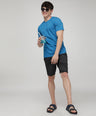 Sporto Men's Fluid Cotton Round Neck T-shirt - Blue