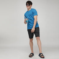 Sporto Men's Fluid Cotton Round Neck T-shirt - Blue