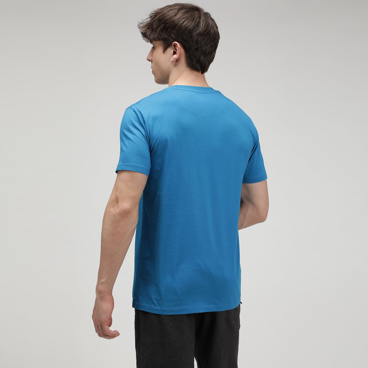 Round Neck Fluyid Cotton Rich, Solid Colour T-shirt Pack of 2
