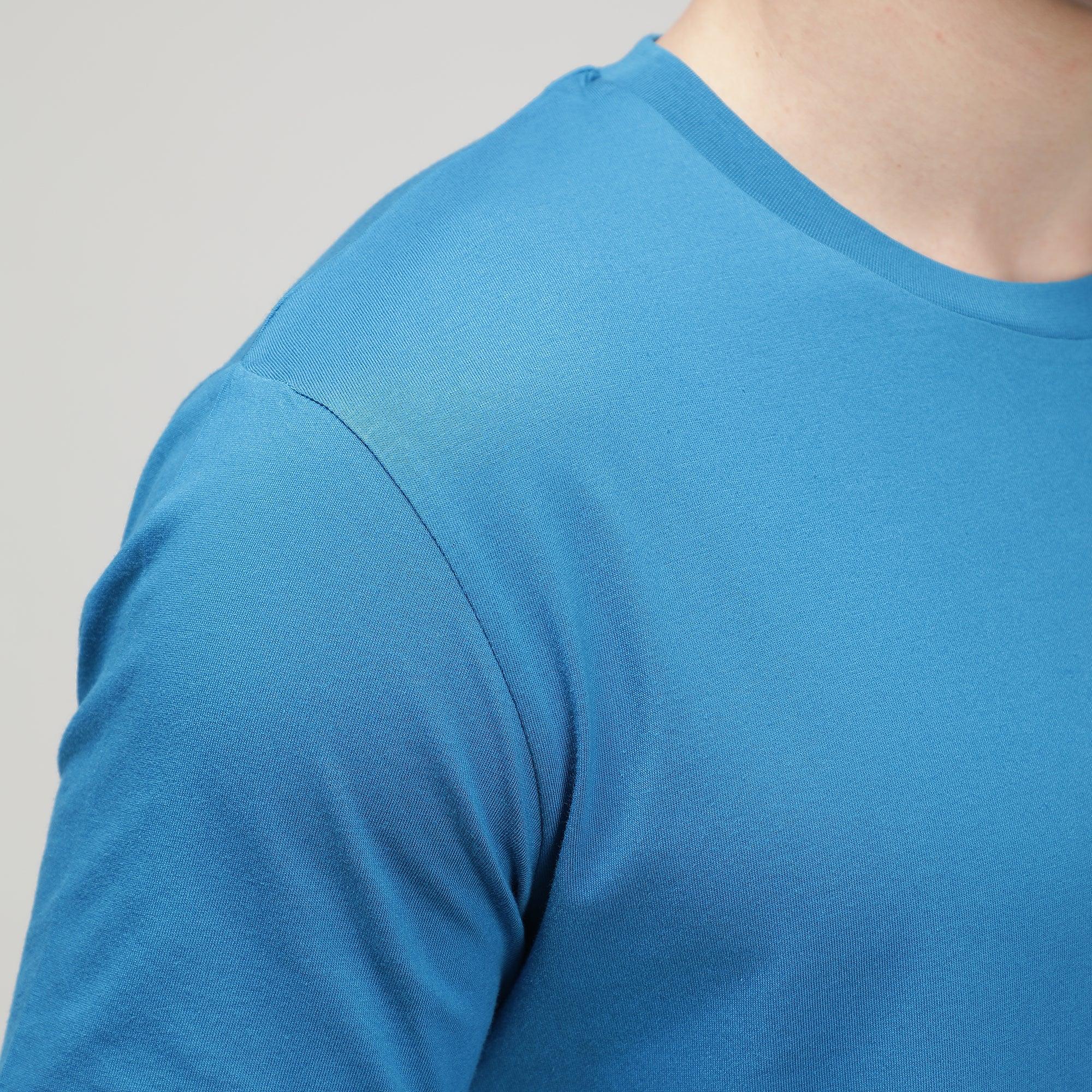 Round Neck Fluyid Cotton Rich, Solid Colour T-shirt Pack of 2
