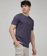 Sporto Men's Fluid Cotton Round Neck T-shirt - Grey