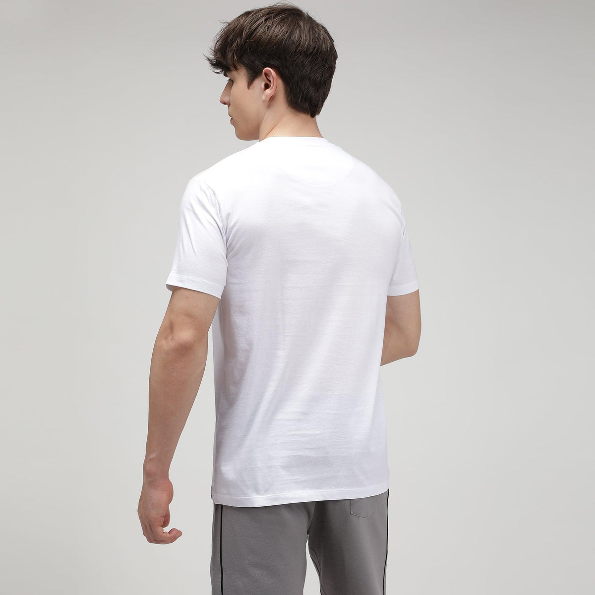 Men's Solid Round Neck Half Sleeve T-Shirt - White