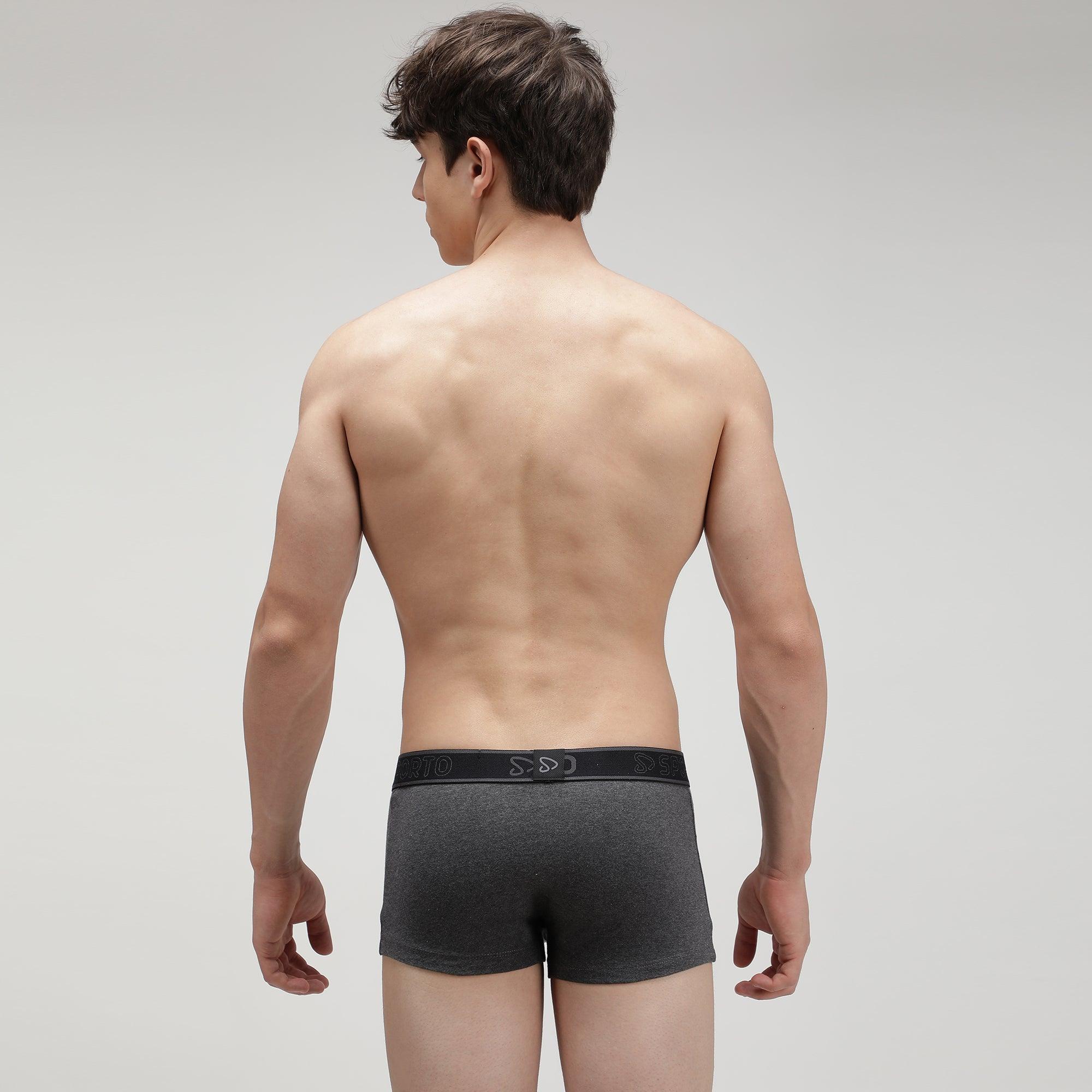 Sporto Men's Spandex Square Trunk Pack of 3 - ( Red, Anthra Melange, Partol Blue )