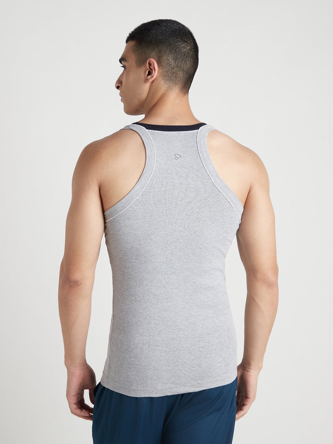 Men's Gym Vest for Men | 100% Cotton Sleeveless Ribbed Gym Vest – Contrast Neck & Armhole Piping | Pack of 2 (Assorted Colours) | Style 888