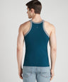 Men's Gym Vest for Men | 100% Cotton Sleeveless Ribbed Gym Vest – Colour-Block Contrast Panel | Pack of 2 (Assorted Colours) | Style 707