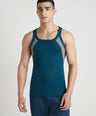 Men's Gym Vest for Men | 100% Cotton Sleeveless Ribbed Gym Vest – Side Contrast Panel | Pack of 2 (Assorted Colours) | Style 744